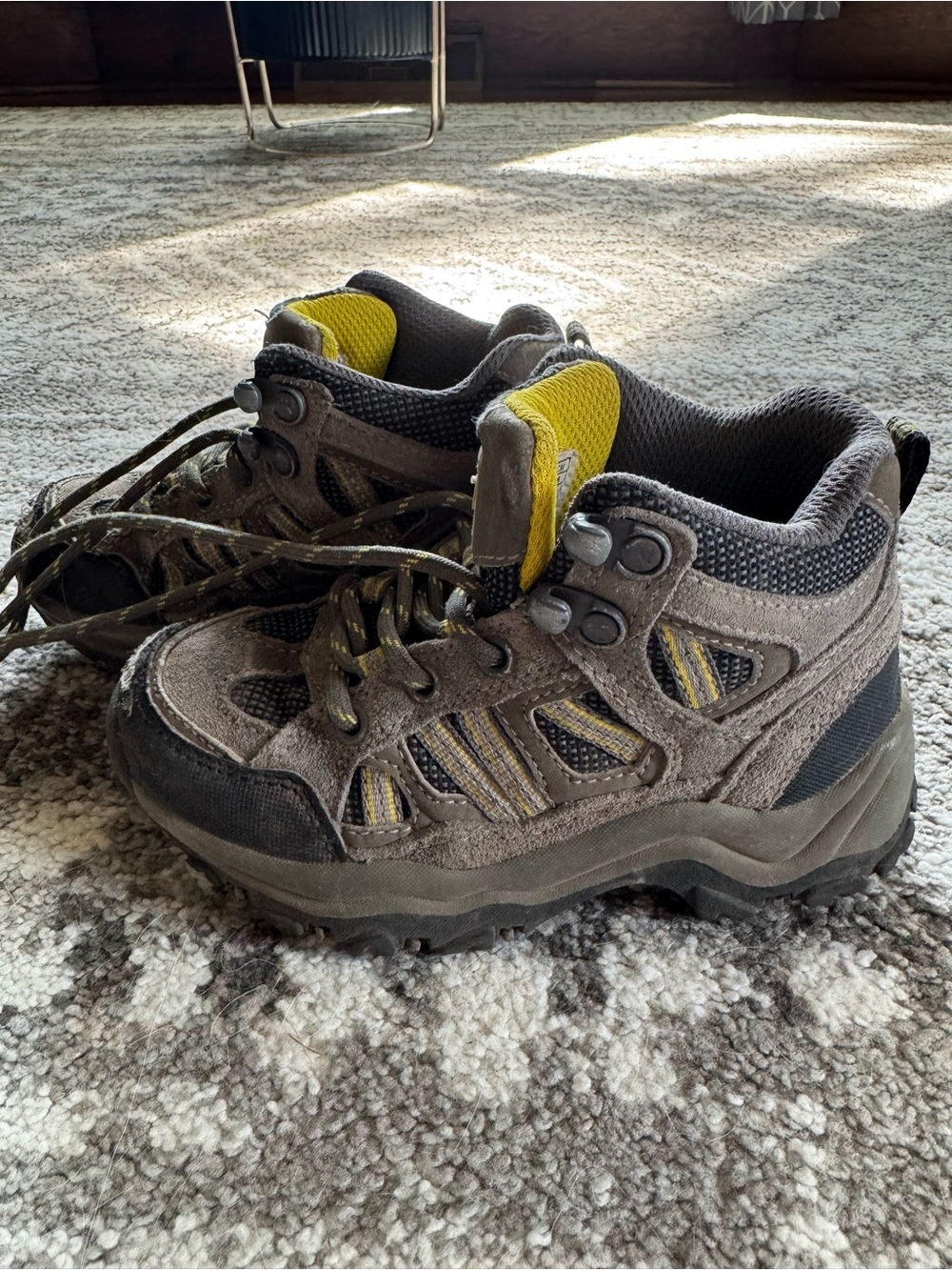 Kids Brown and Yellow Nord Trail Hiking Boots